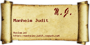 Manheim Judit névjegykártya